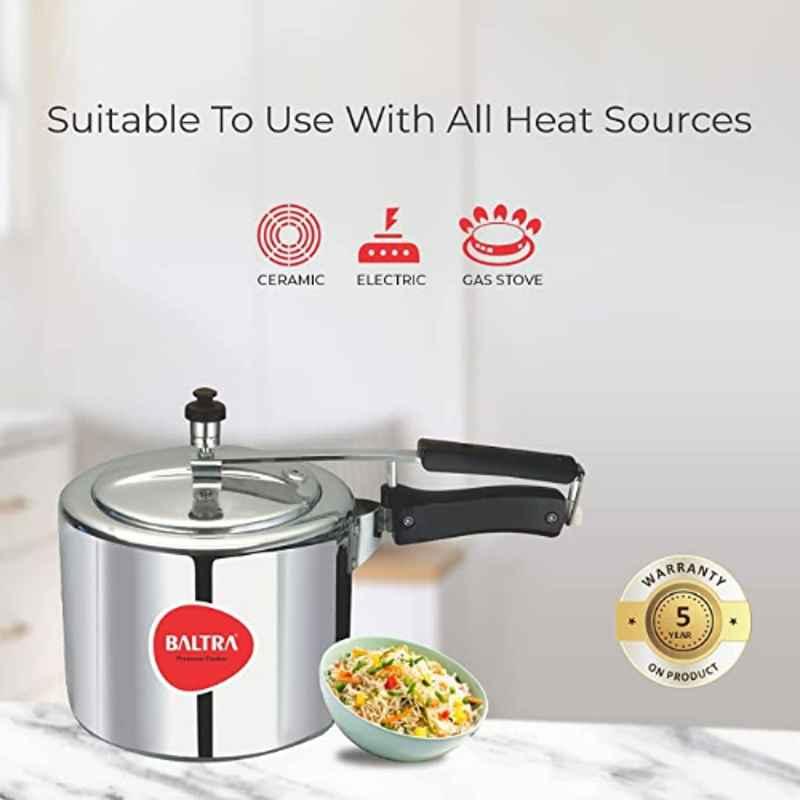Baltra Stella 3L Aluminium Silver Inner Lid Pressure Cooker, BPC-101 Baltra Stella 3L Aluminium Silver Inner Lid Pressure Cooker, BPC-101